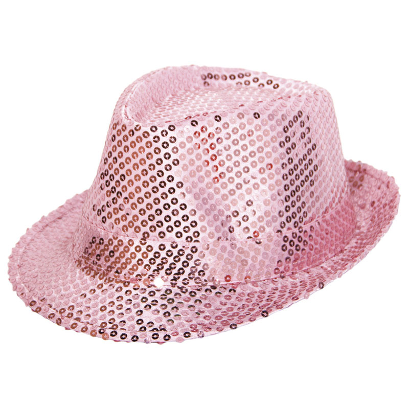 Trilby Hatt Rosapaljetter