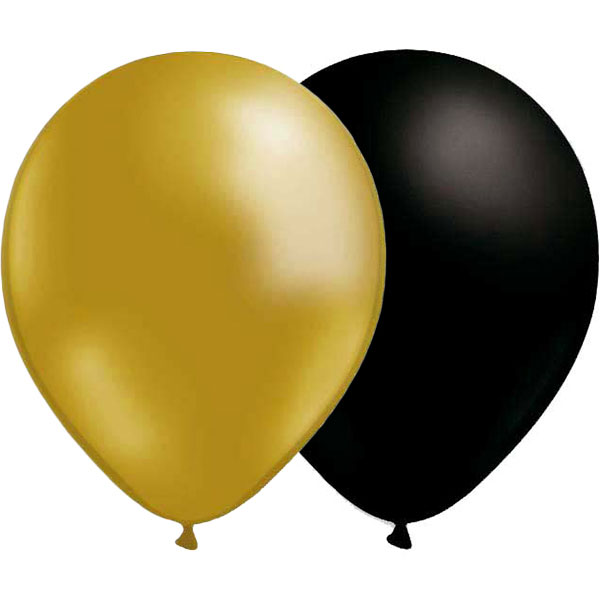 Läs mer om Ballonger Guld/Svart