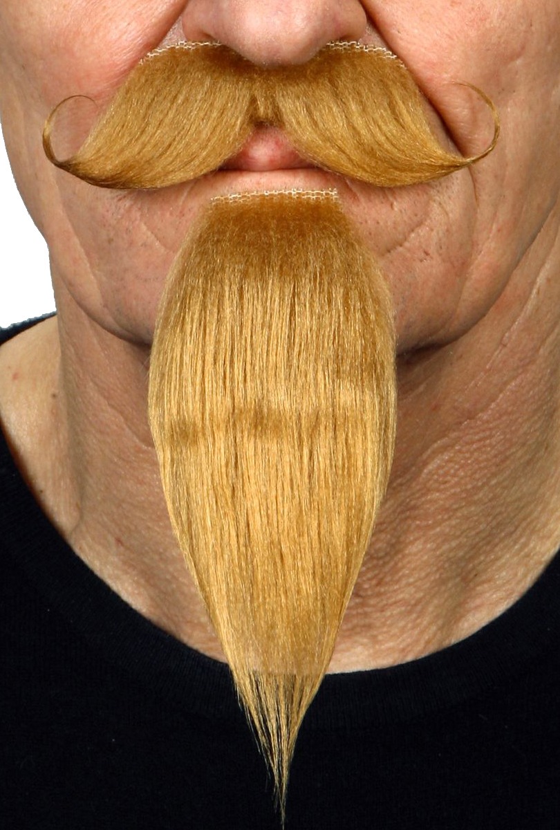 Handlebar and Chin Puff Mustasch Mörkblond thumbnail