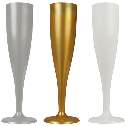 Plast Champagneglas (Guld)