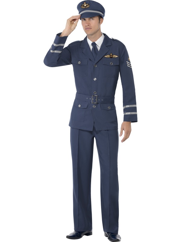 Air Force Pilot Kostym Maskeraddräkt (Medium)