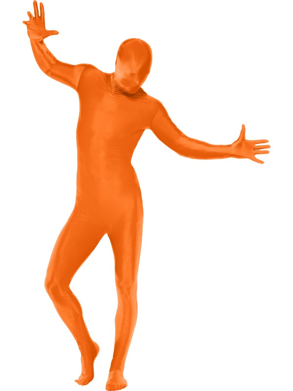 Second Skin Orange med Väska Maskeraddräkt (Medium)