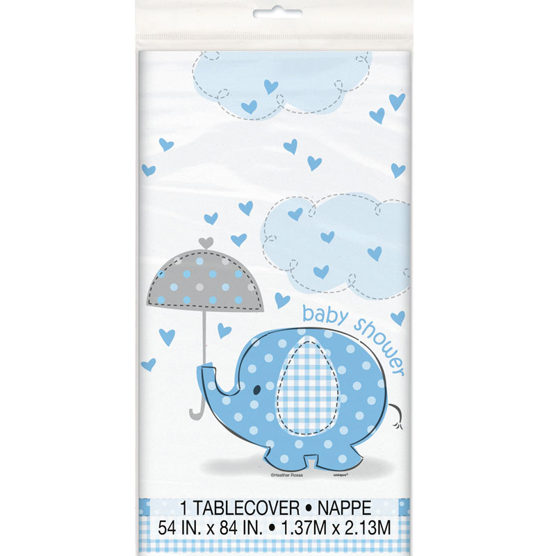 Läs mer om Baby Shower Boy Bordsduk Umbrellaphant