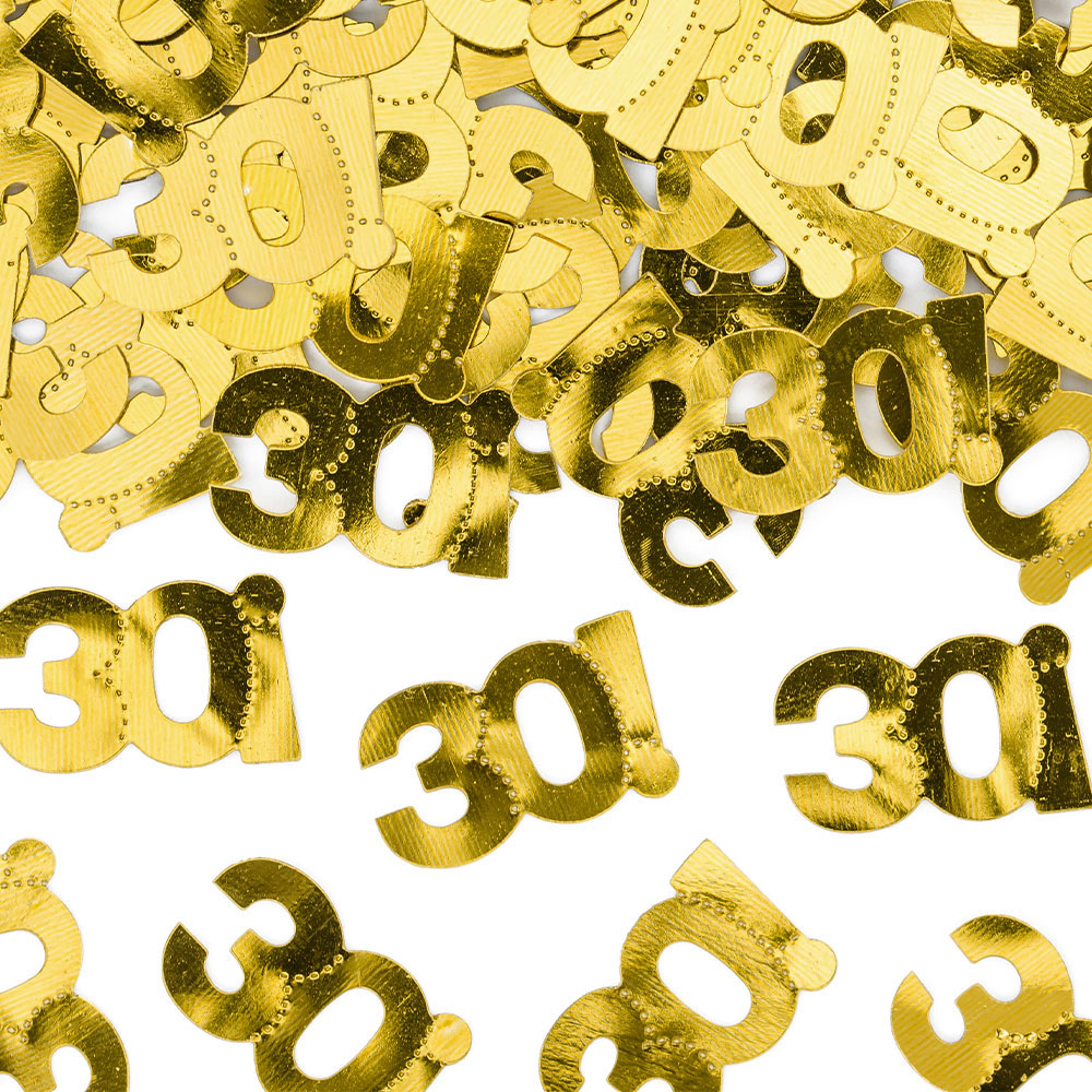 Läs mer om 30-års Konfetti Metallic Guld