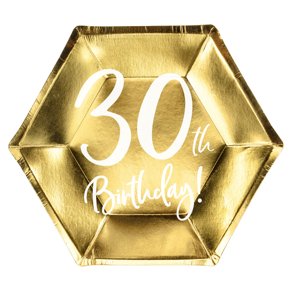 Läs mer om 30th Birthday Assietter Guld
