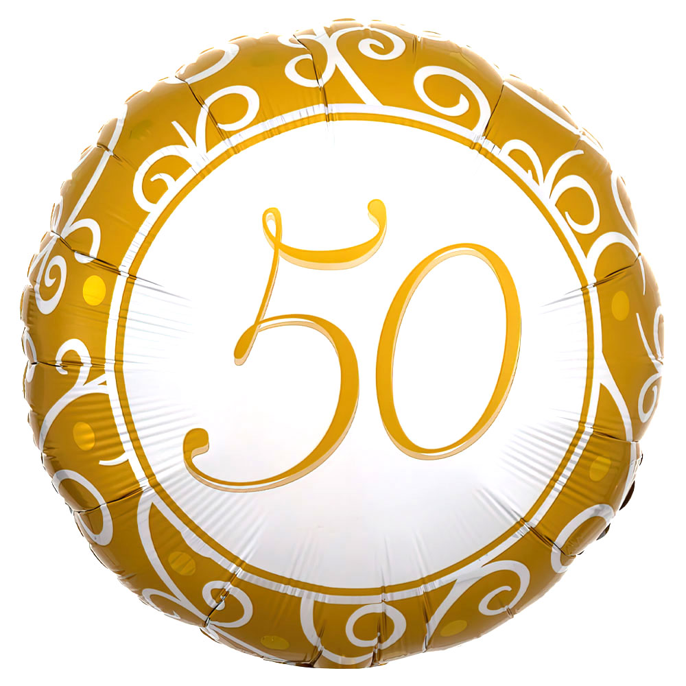 50 Års Folieballong Guld