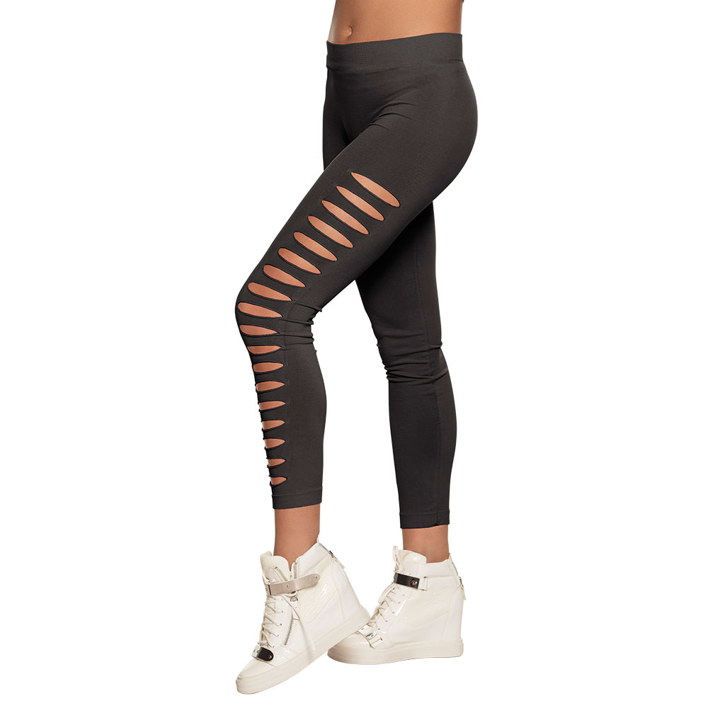 80-tals Leggings med Hål Svarta