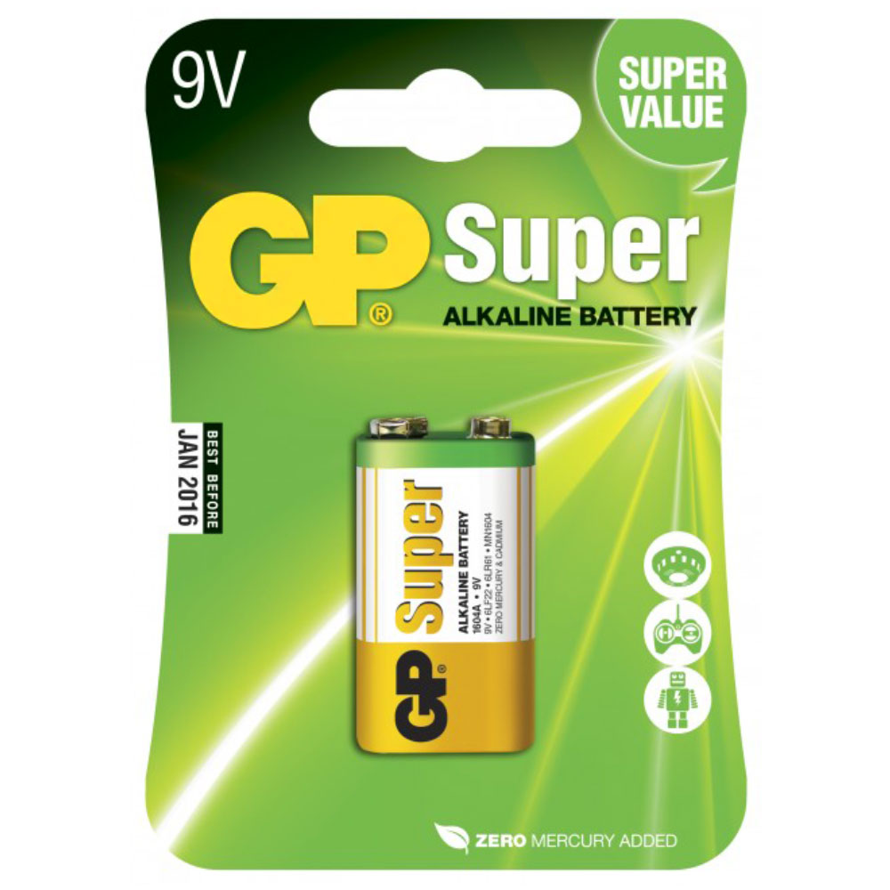 Läs mer om 9V-Batteri GP Super Alkaline