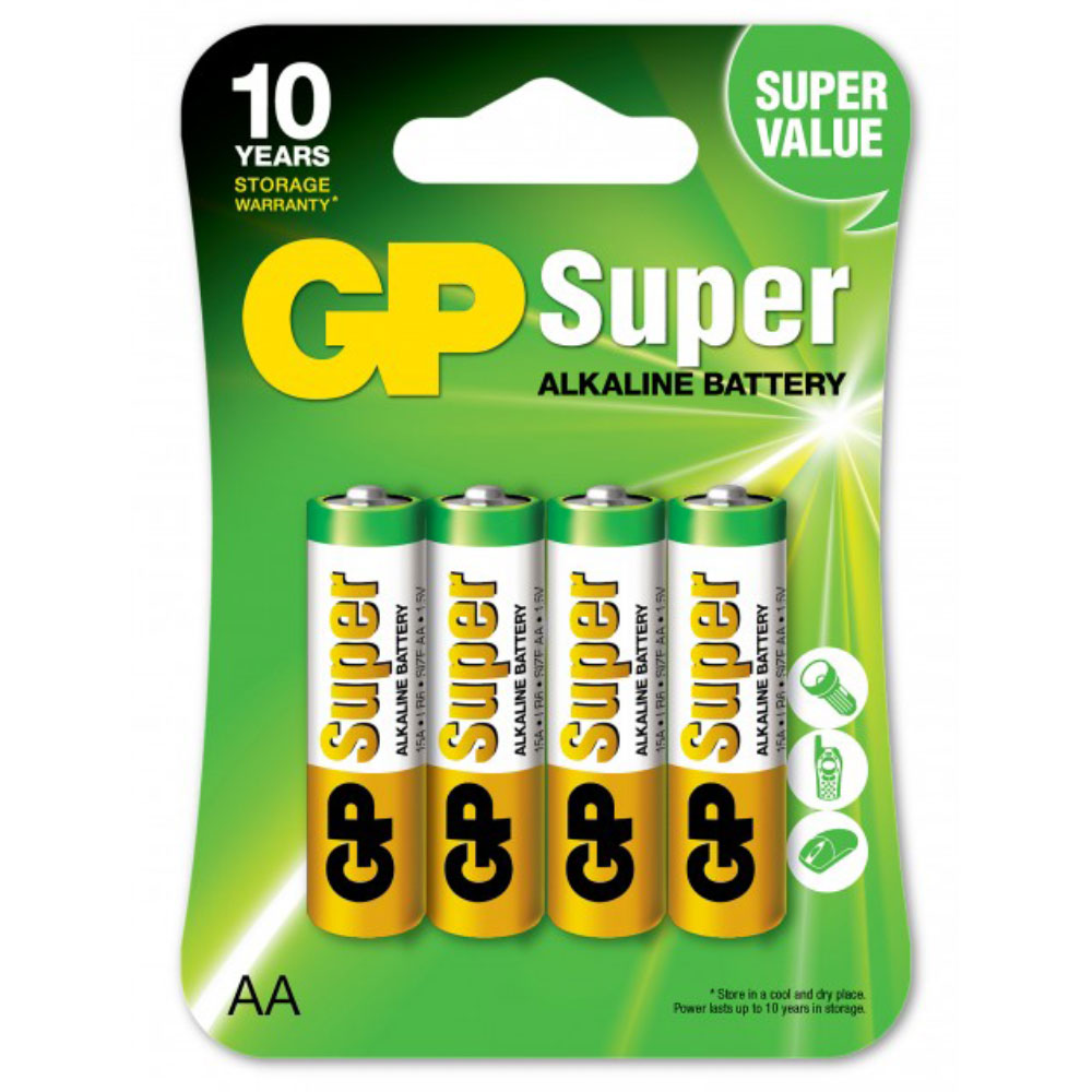 AA-Batterier 4-pack GP Super Alkaline