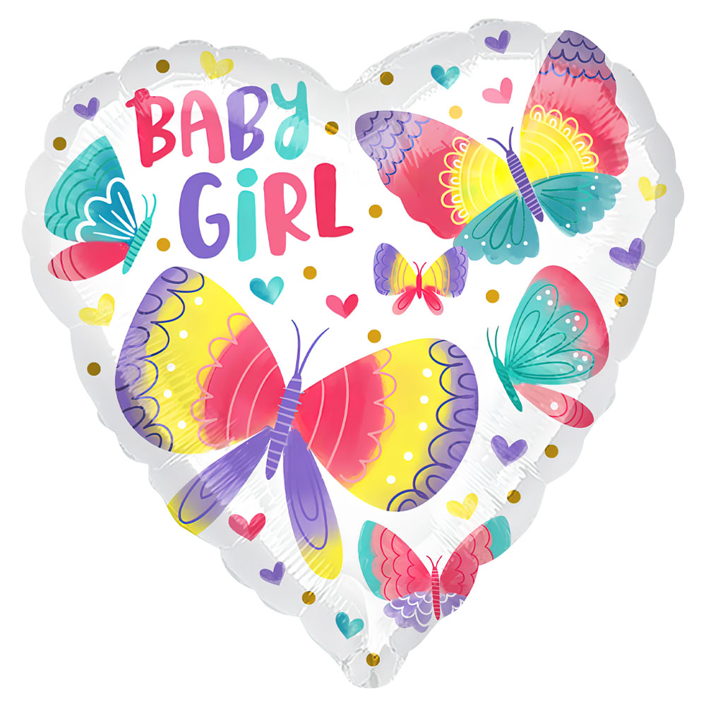Läs mer om Baby Girl Folieballong Fjärilar