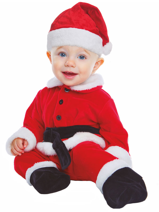 Baby Santa Maskeraddräkt Barn (Small (0-6 månader))