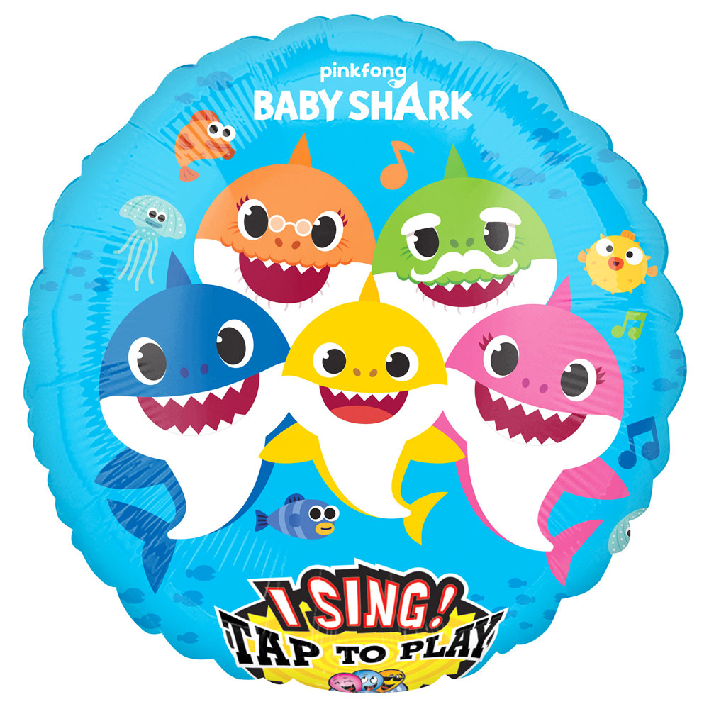 Läs mer om Baby Shark Ballong med Musik