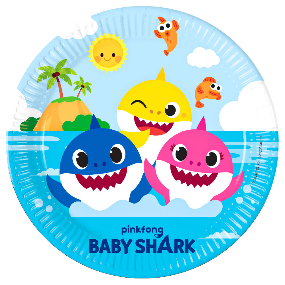 Läs mer om Baby Shark Kalas Papperstallrikar