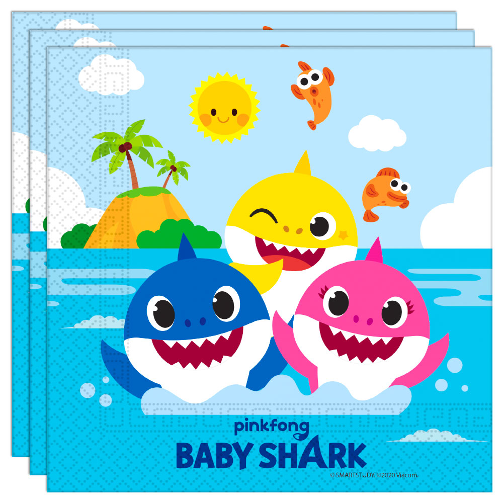 Läs mer om Baby Shark Kalas Servetter