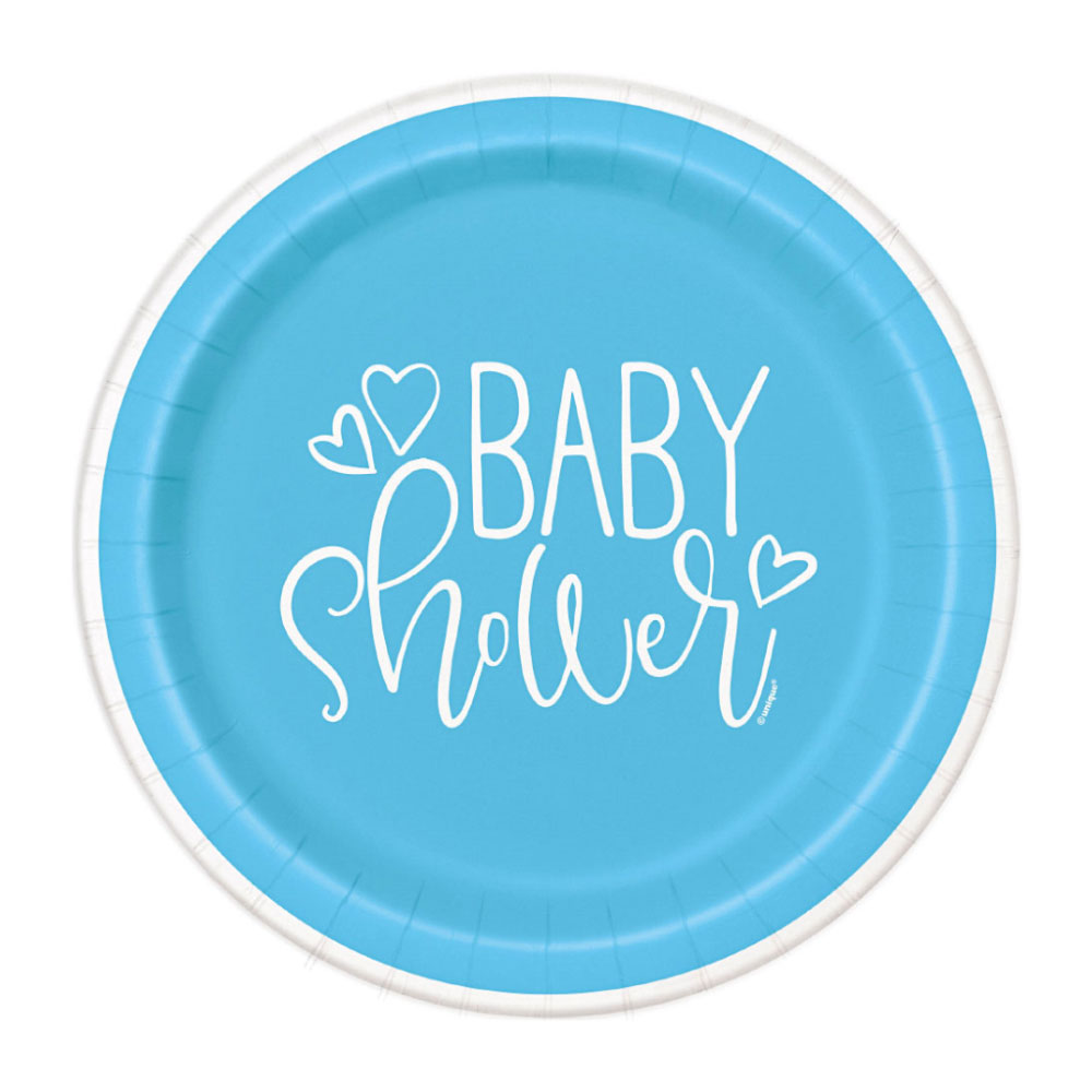 Läs mer om Baby Shower Pappersassietter Ljusblå