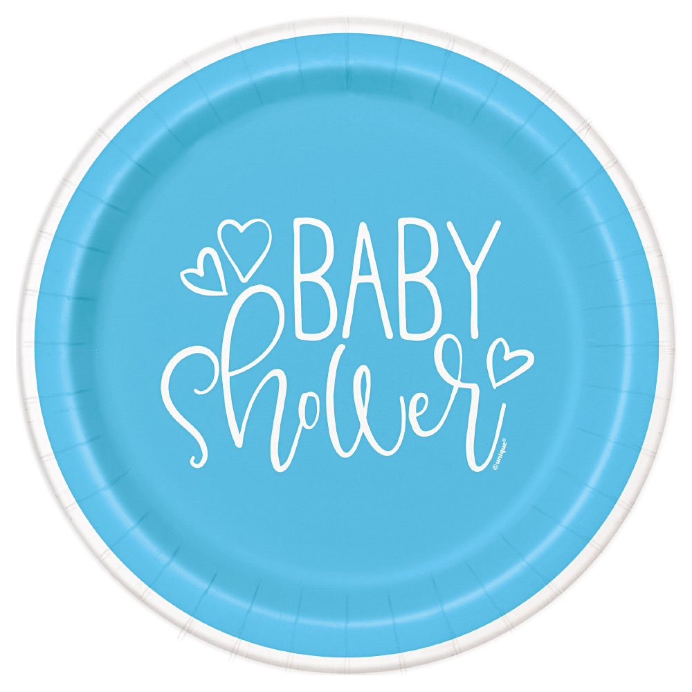 Läs mer om Baby Shower Papptallrikar Ljusblå