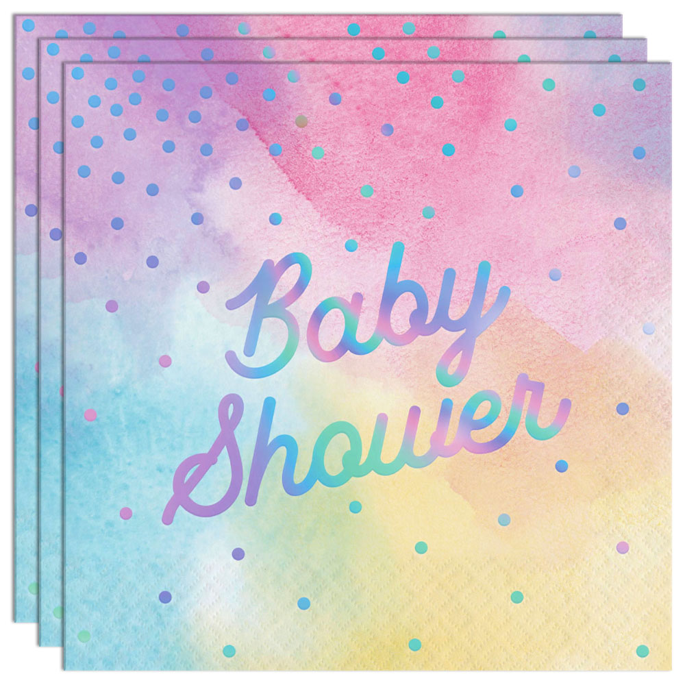 Läs mer om Baby Shower Servetter Iridescent