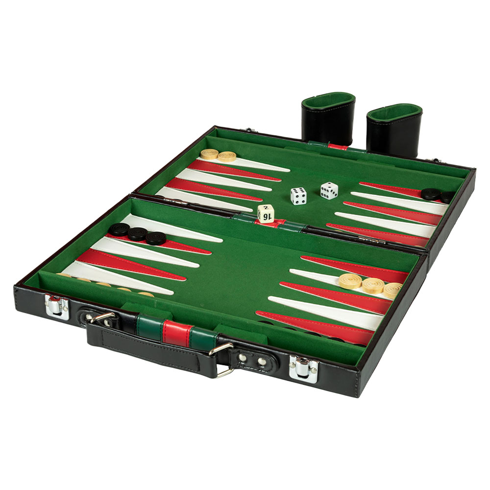 Backgammon Spel Läderportfölj