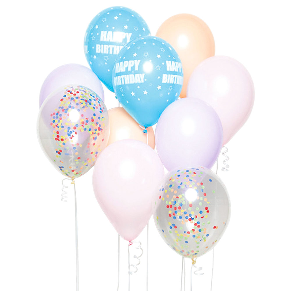 Läs mer om Ballongbukett Kit Happy Birthday Pastell