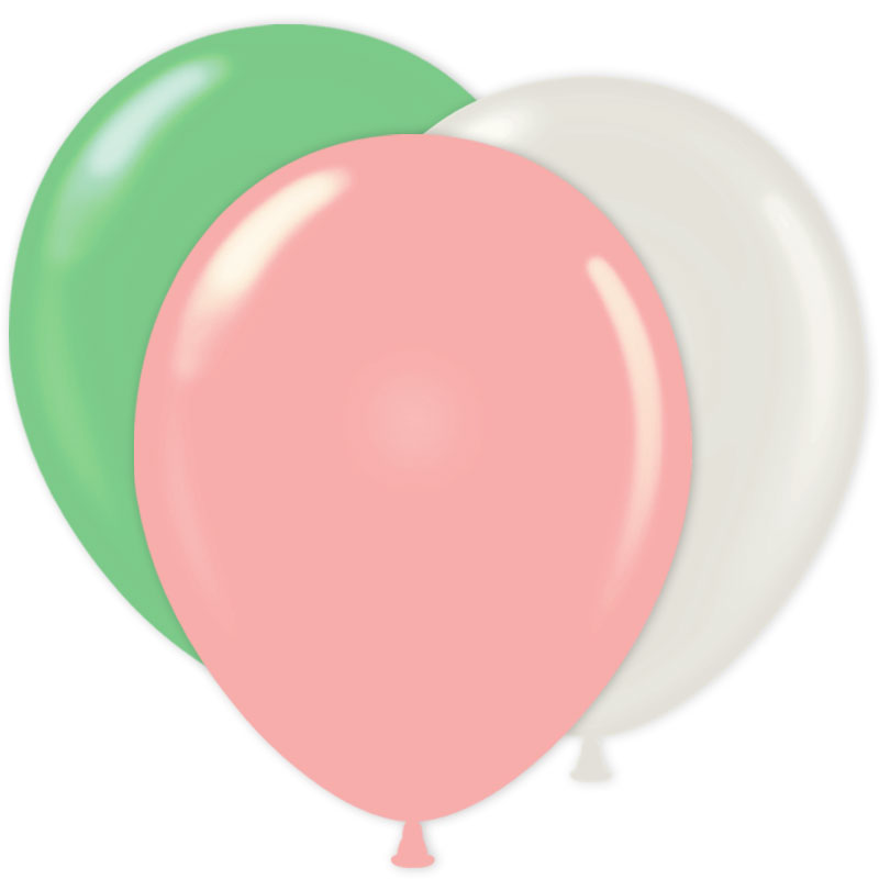 Läs mer om Ballonger Kombo Pastell Rosa/Grön/Vit