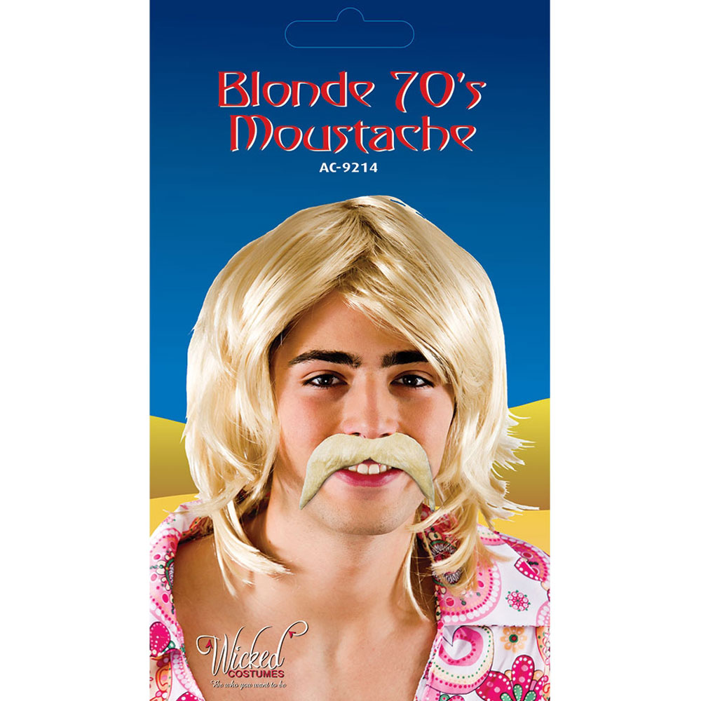 Blond 70-Tals Mustasch