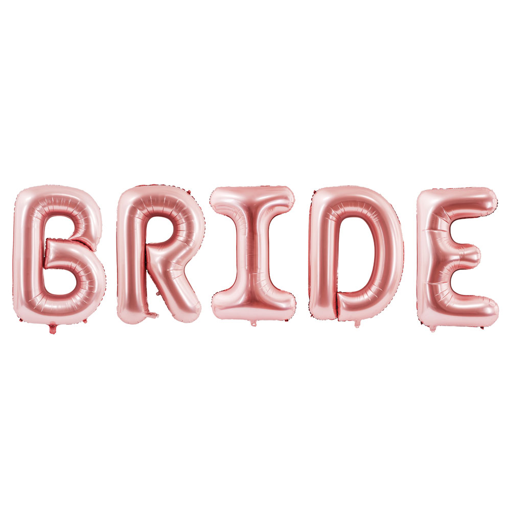 Läs mer om Bride Bokstavsballonger Roséguld