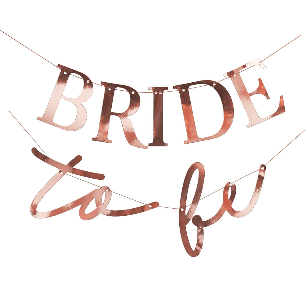 Läs mer om Bride To Be Banderoll Roseguld