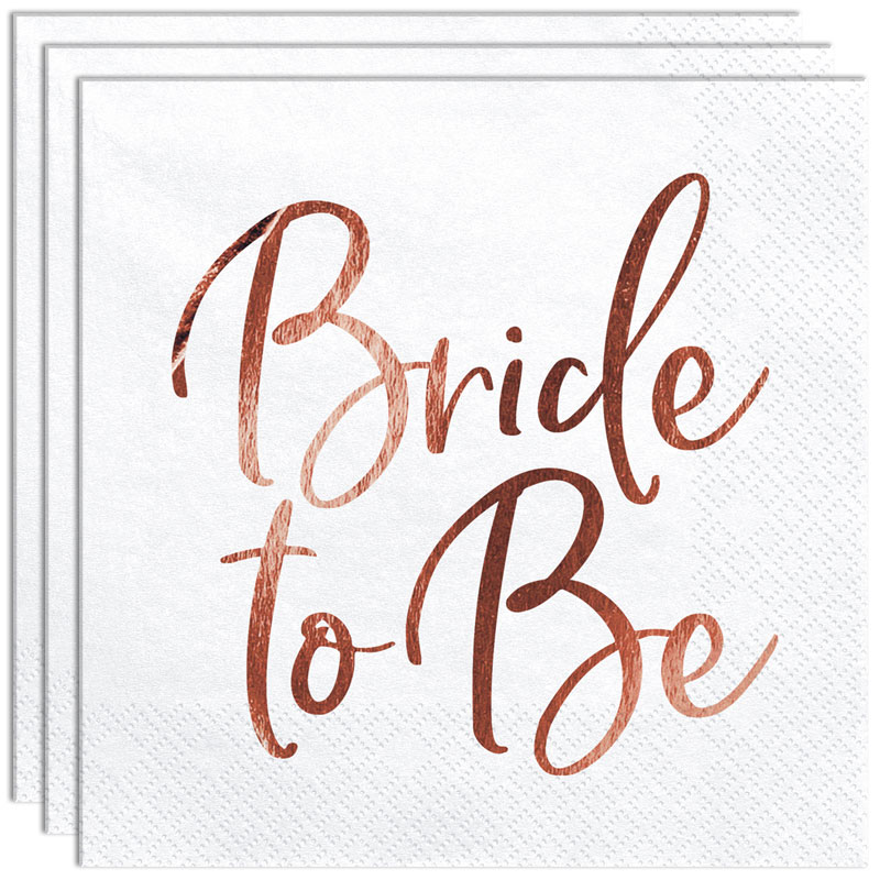 Läs mer om Bride To Be Servetter Metallic Roséguld