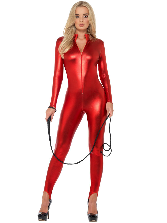 Catsuit Röd Maskeraddräkt (Small (str. 36-38))