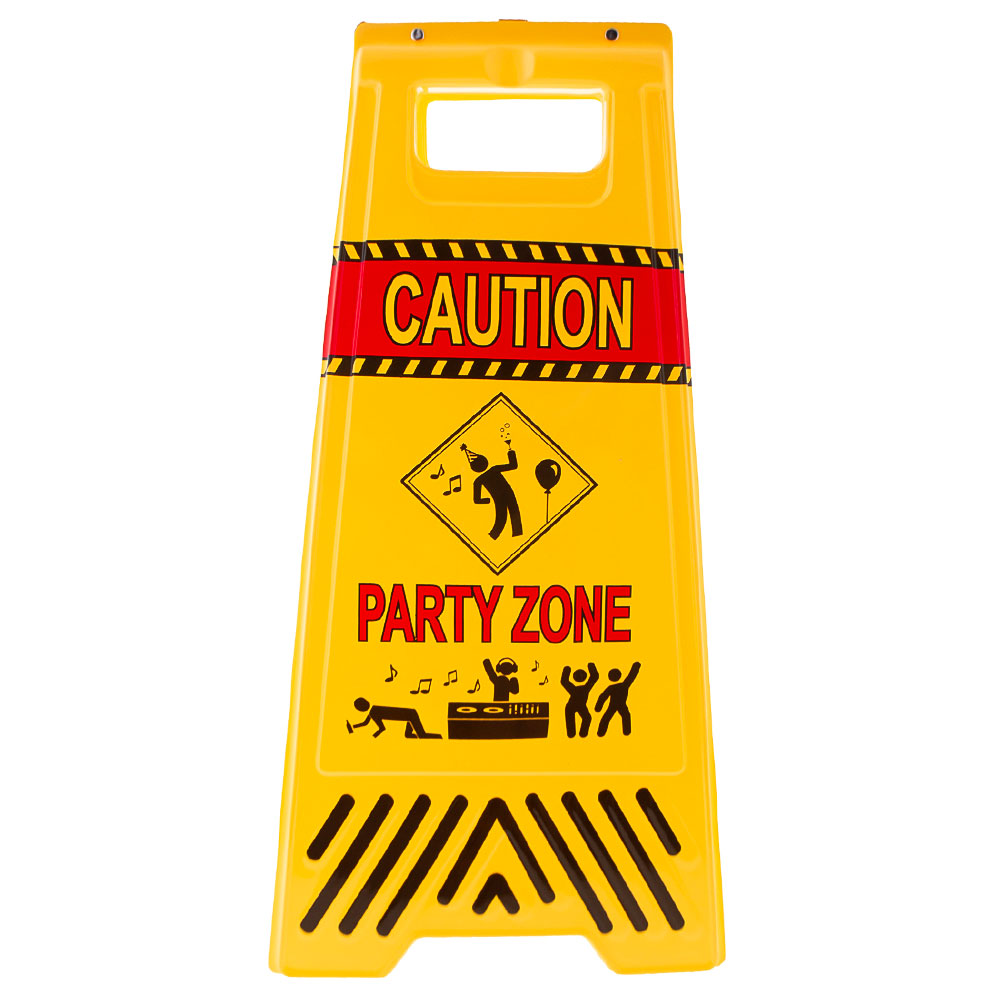 Läs mer om Caution Party Zone Skylt