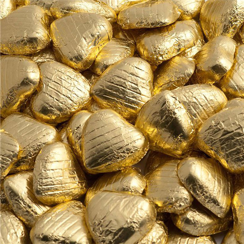 Chokladhjärtan i Guld Folie