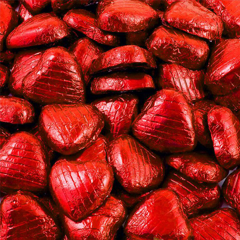 Chokladhjärtan i Röd Folie