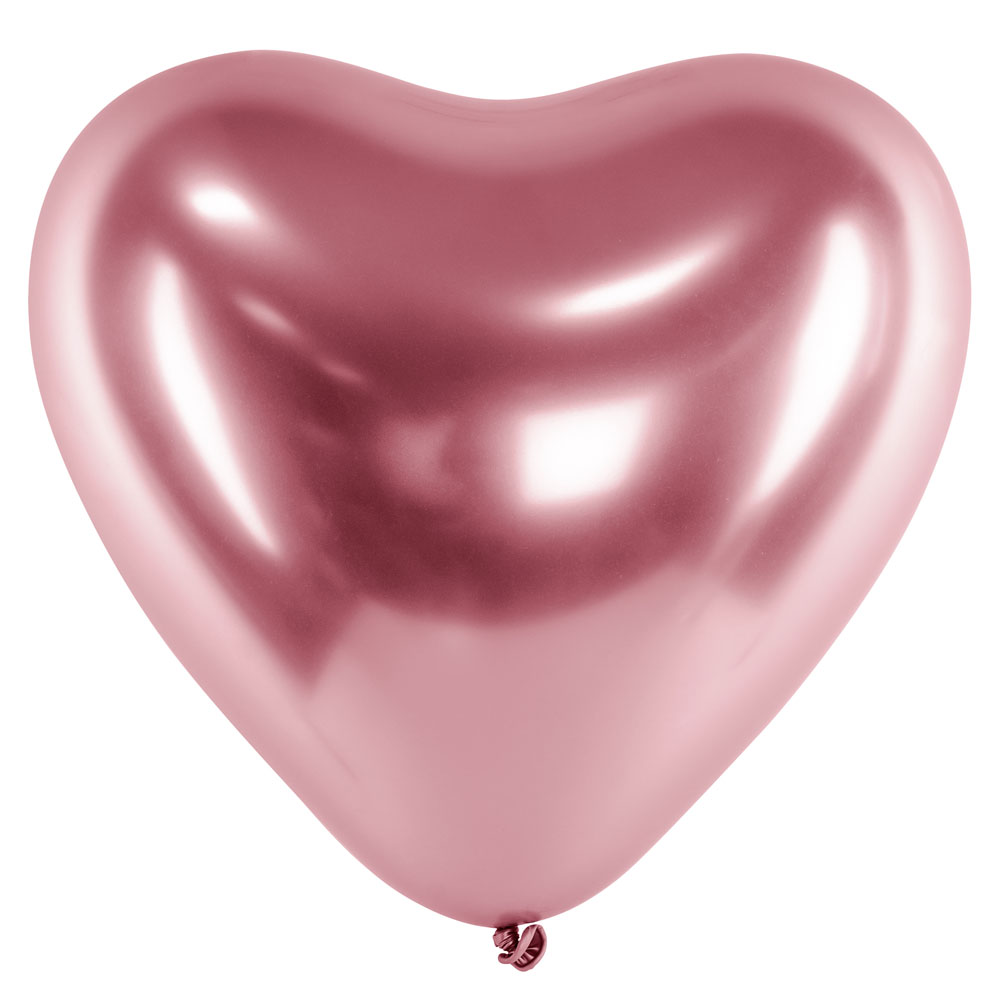 Läs mer om Chrome Hjärtballonger Rosa 50-pack