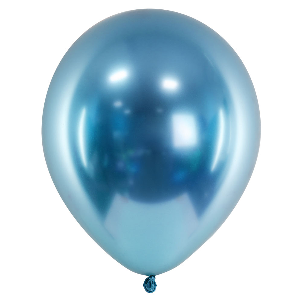 Läs mer om Chrome Latexballonger Blå 50-pack