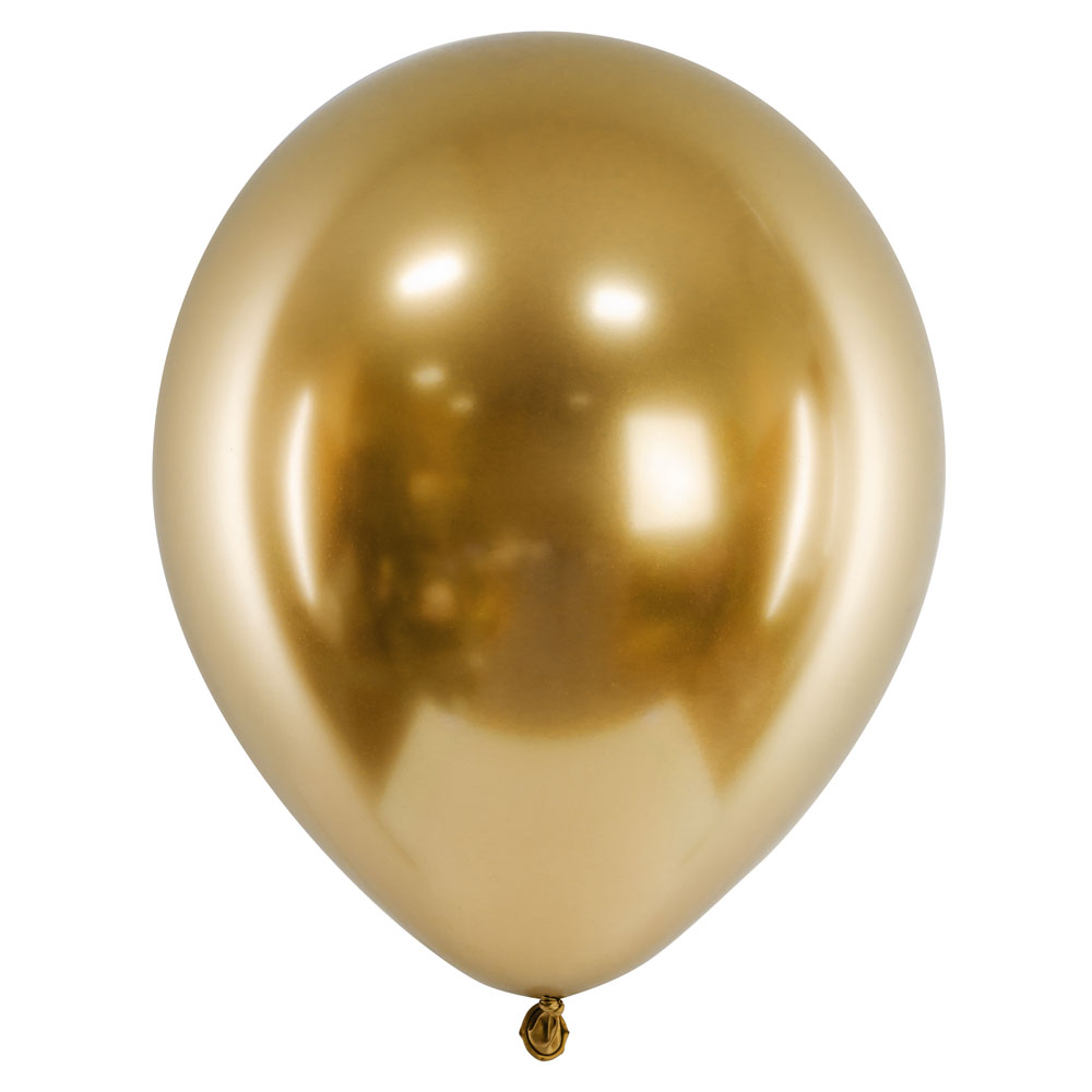 Läs mer om Chrome Latexballonger Guld 50-pack