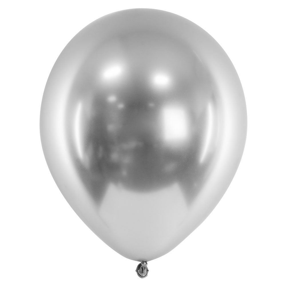 Läs mer om Chrome Latexballonger Silver 50-pack
