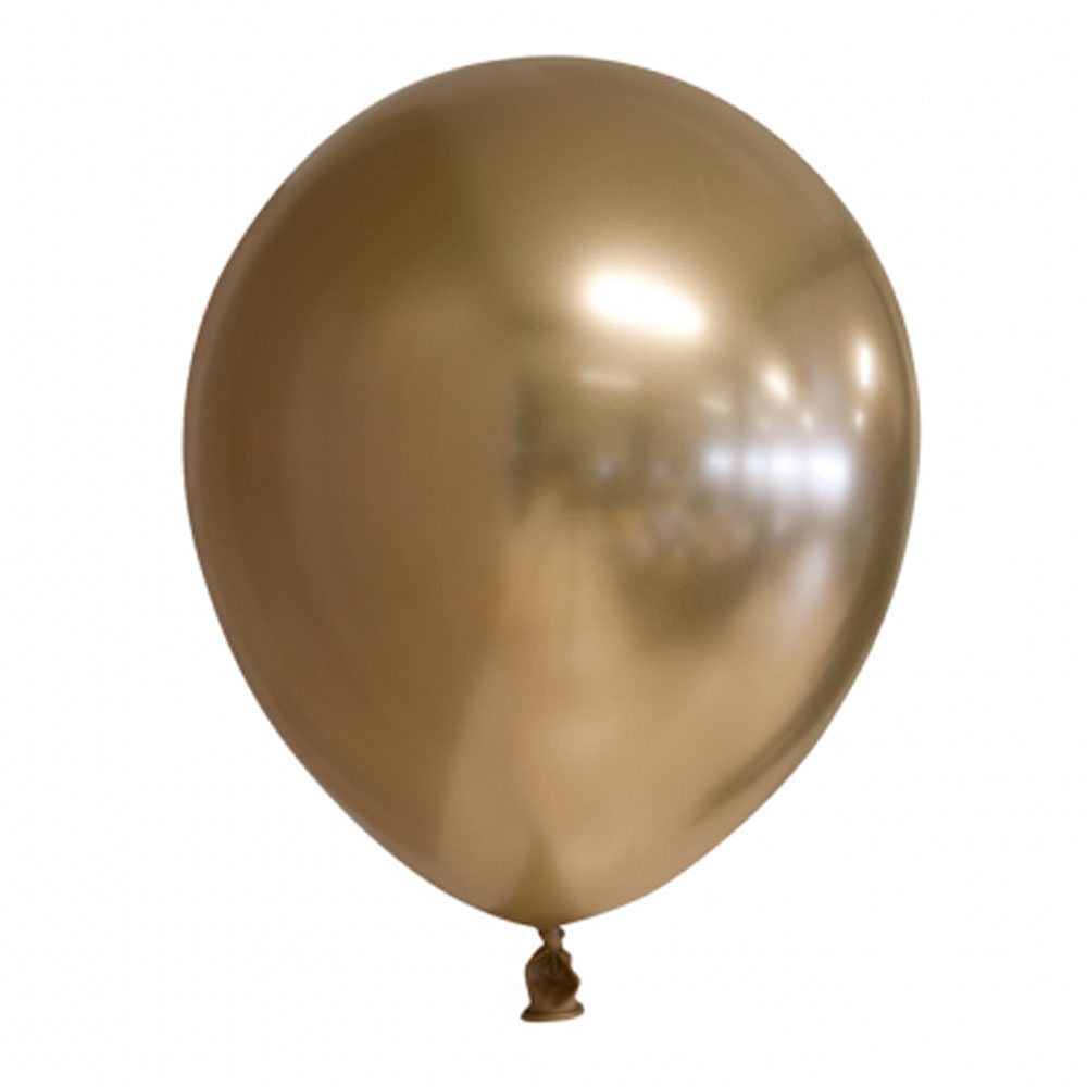 Läs mer om Chrome Miniballonger Guld 100-pack
