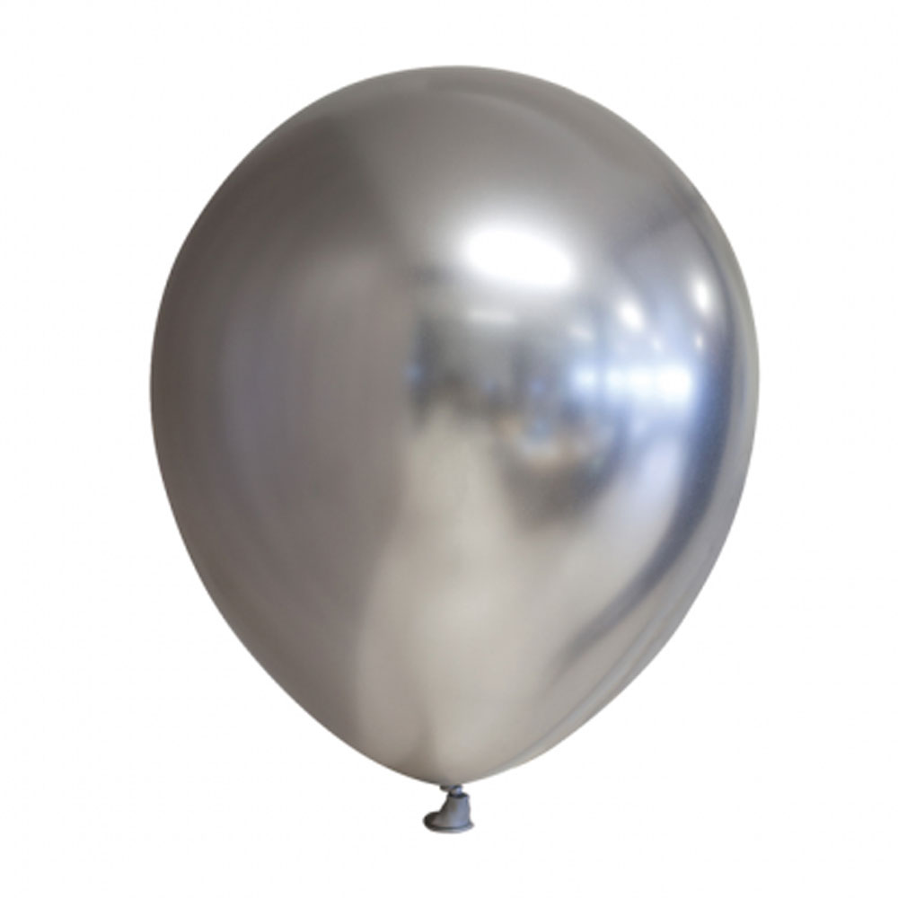Läs mer om Chrome Miniballonger Silver 100-pack