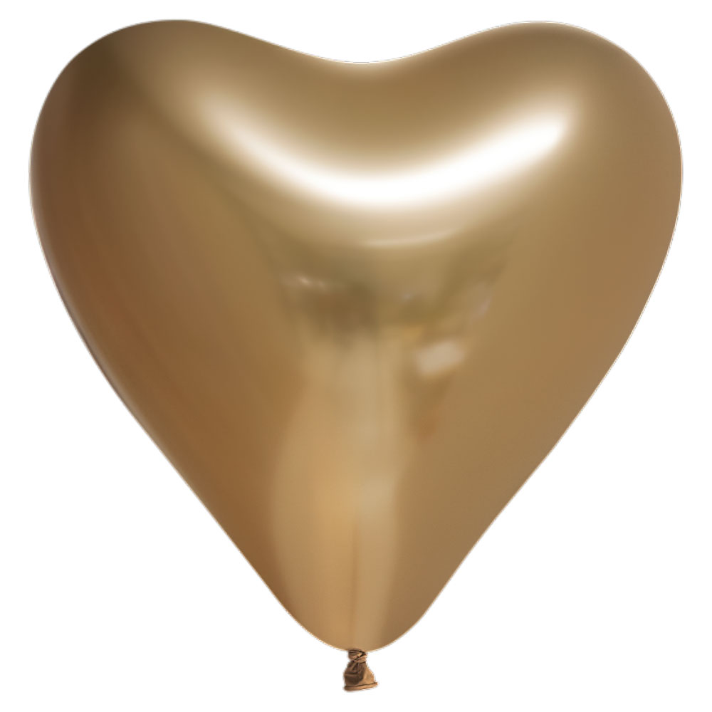 Läs mer om Chrome Mirror Hjärtballonger Guld