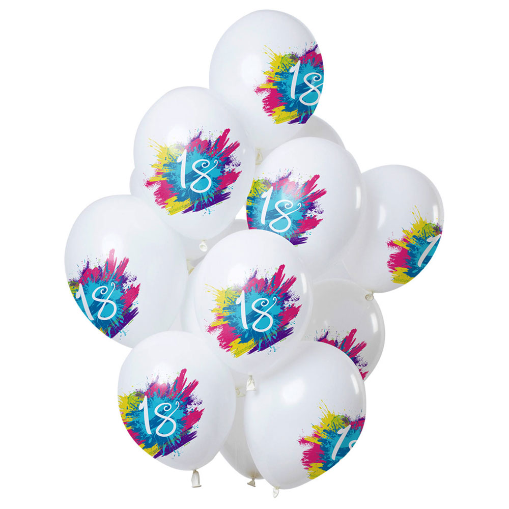 Läs mer om Color Splash 18-års Ballonger Latex