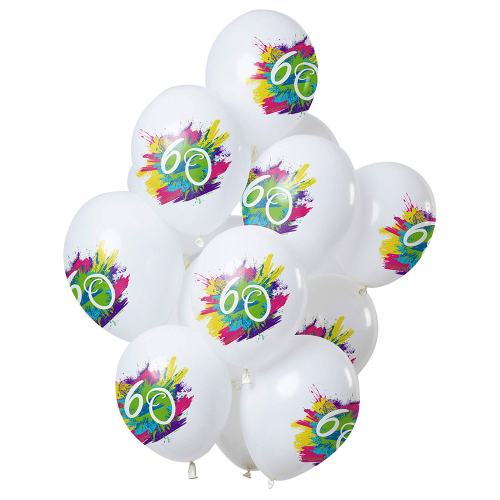 Läs mer om Color Splash 60-års Ballonger Latex