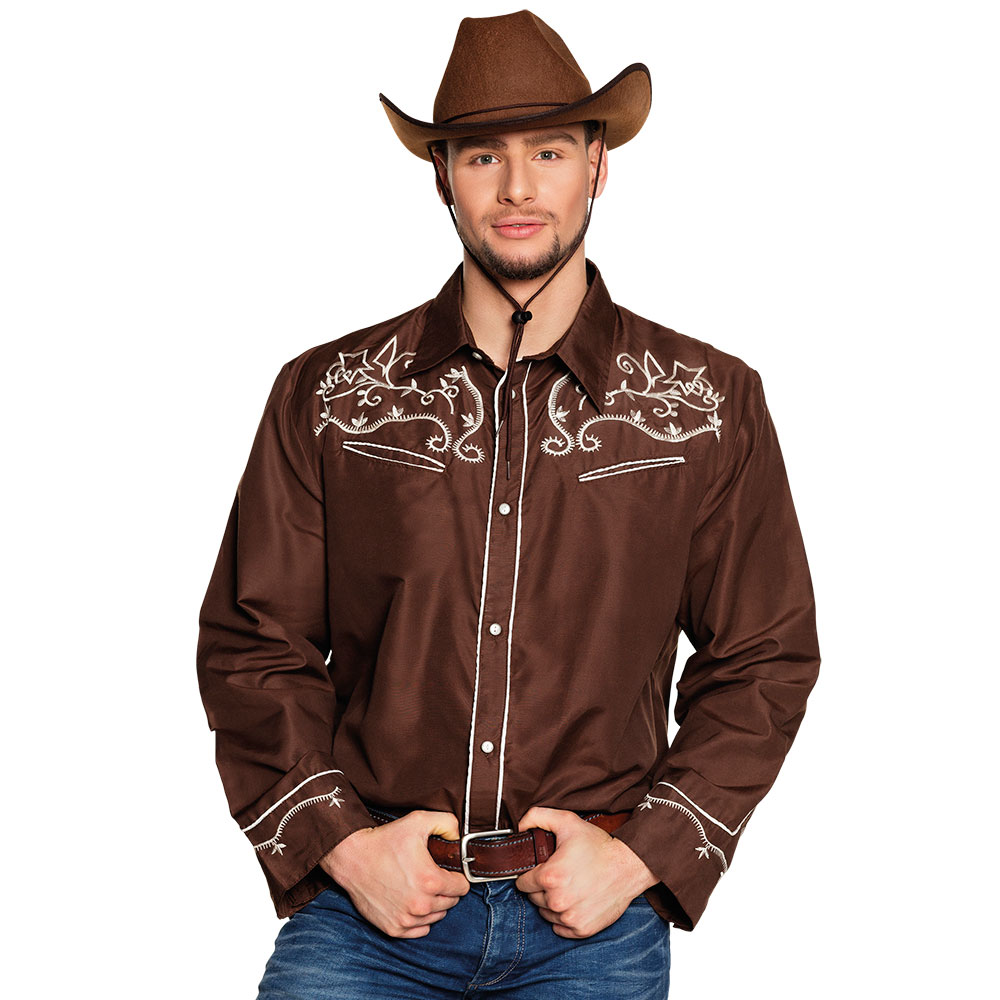 Cowboy Skjorta Brun (Medium)