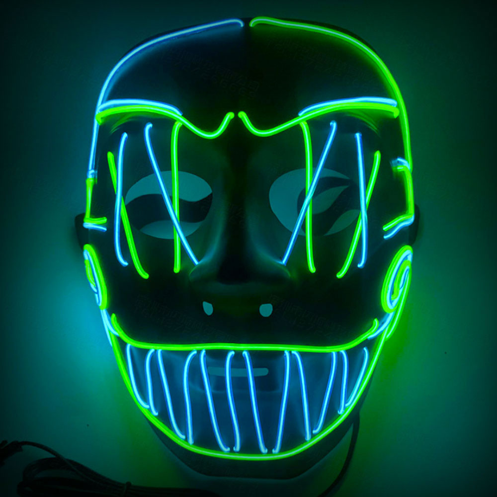 Läs mer om Crazy LED Mask Blå & Grön