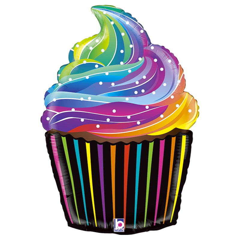 Läs mer om Cupcake Folieballong Flerfärgad