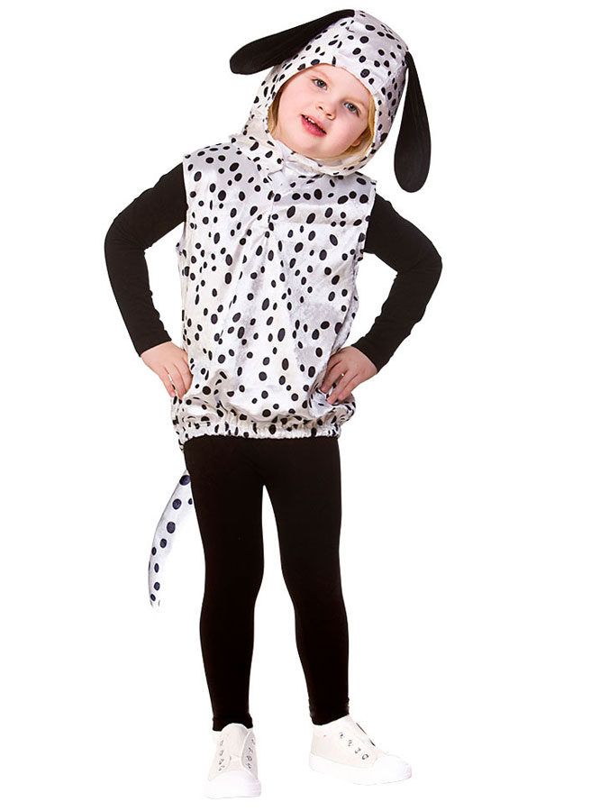 Läs mer om Dalmatiner Hunddräkt med Luva Barn
