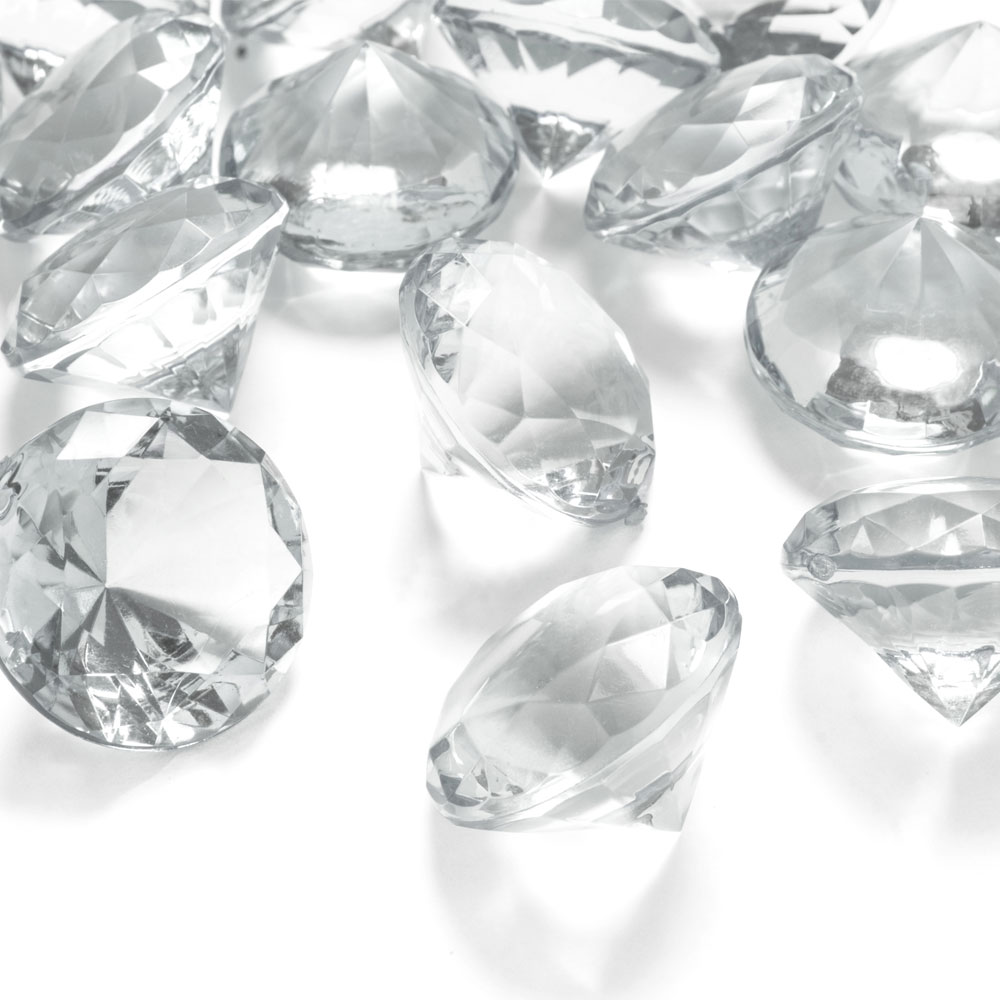 Diamantkonfetti Stora Transparent