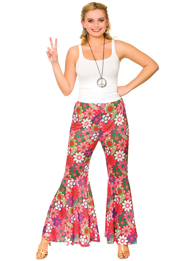 Flower Power Hippie Byxor (Small (str. 38-40))