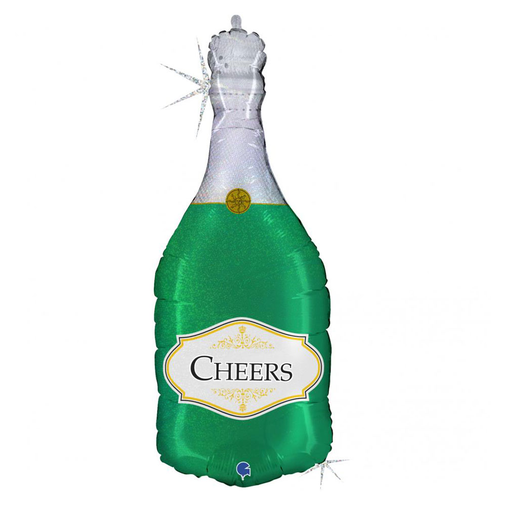 Läs mer om Folieballong Champagneflaska Cheers