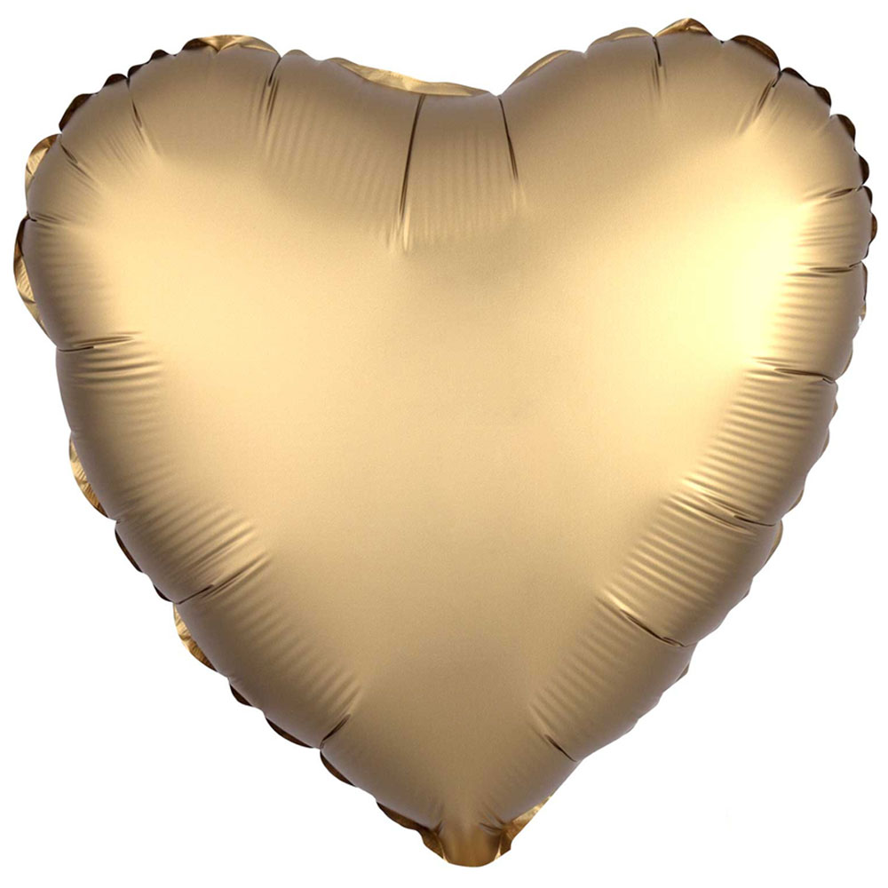 Läs mer om Folieballong Hjärta Guld Satinluxe