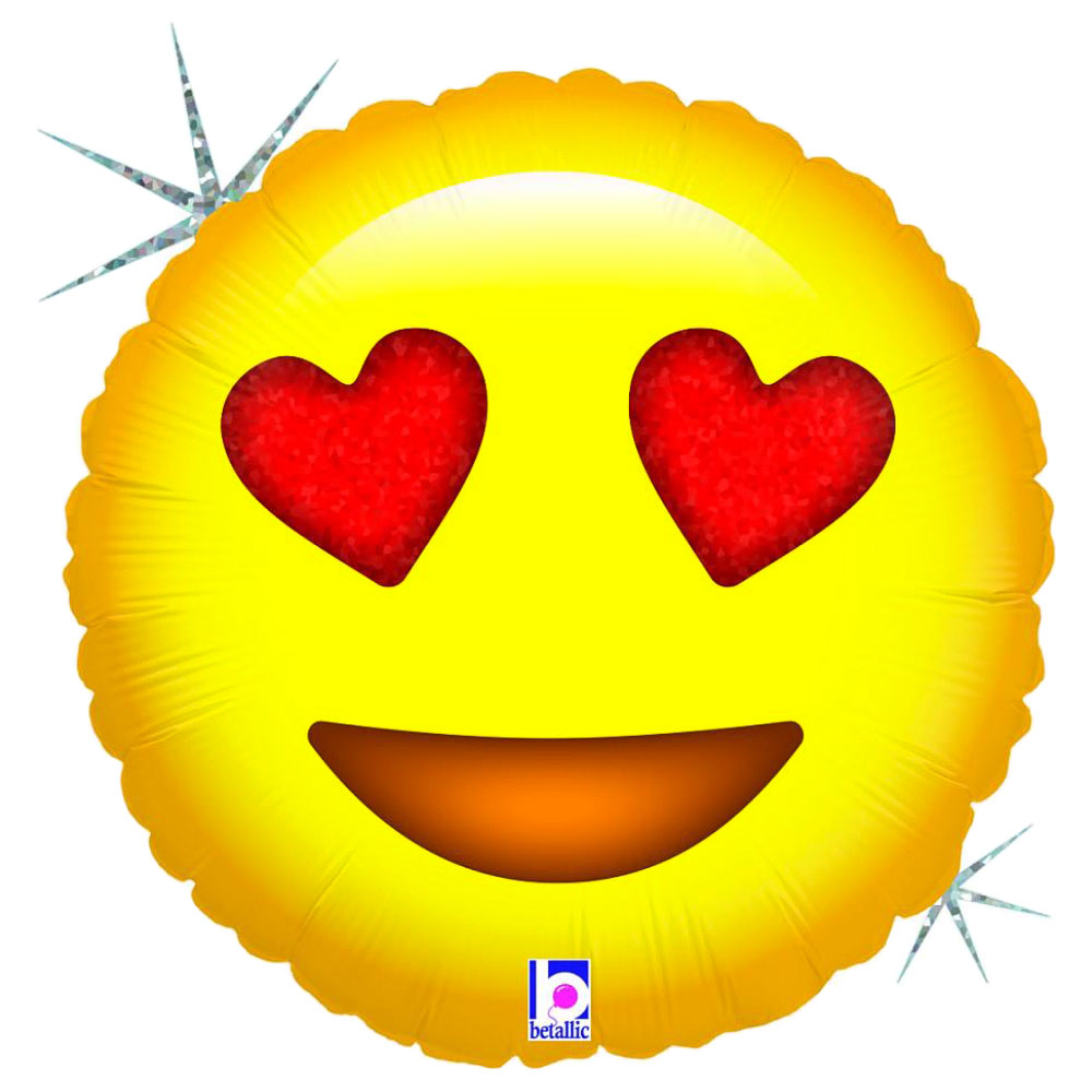 Läs mer om Folieballong Hjärtögon Emoji